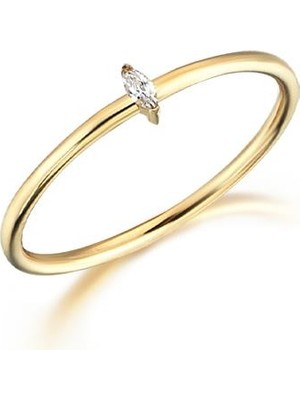 Engingold 14K Altın Rhythm Markiz Taşlı Yüzük