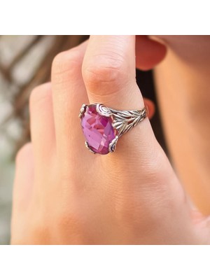 Engingold 14K Altın Pembe Topaz Taşlı Yüzük