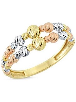 Engingold 14 Ayar Altın Çift Sıra Dorika Yüzük