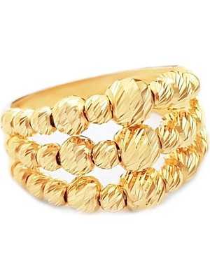 Engingold 14K Altın 3 Kollu Dorika Yüzük