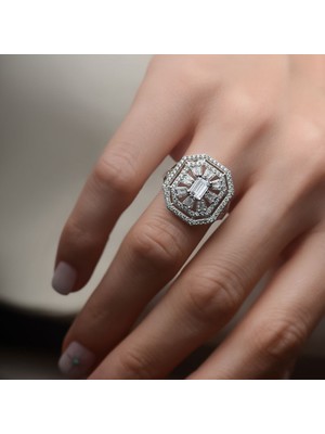 Engingold 14 Ayar Altın Yıldız Kümesi Baget Yüzük