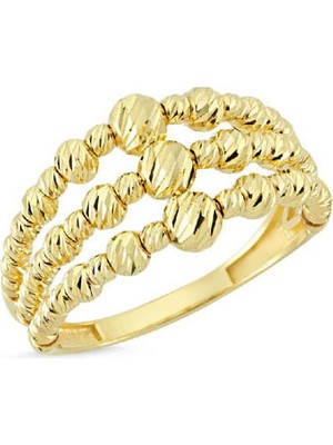 Engingold 14 Ayar Altın Üç Sıra Dorika Yüzük