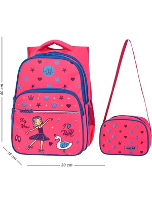 Waddell Pembe Balerin İlkokul Çantası Beslenme Çantalı 6003