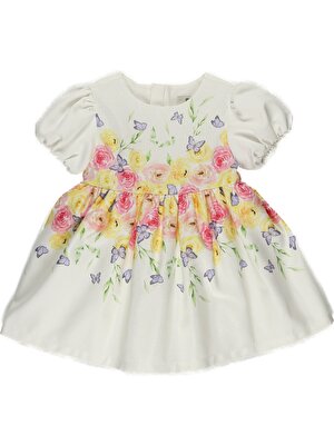 Panço Kız Bebek Çiçek Desenli Elbise10