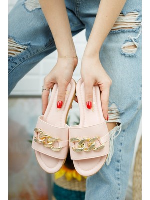 Stwenn Prenses Paris Zincir Kadın Terlik Dış Mekan  Ev Terliği