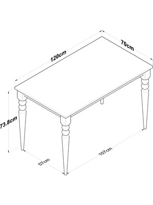 Rani JA104 Mutfak Masası Yemek Masası Sepet Ceviz - Beyaz