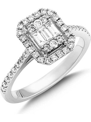 Engingold Baget Taşlı Pırlanta Yüzük 45-49