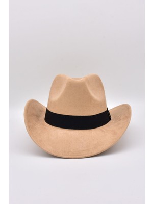 Külah Erkek Nubuk Western Şapka - Bej