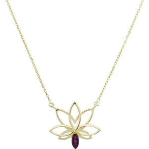 Yakut Lotus Çiçeği Kolye