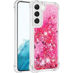 For Samsung Galaxy S23 Yb Quicksand Serisi-1 Anti-Drop Telefon Kapağı Sıvı Yüzen Pırıltılı Pullar Koruyucu Tpu Telefon Kılıfı (Yurt Dışından)