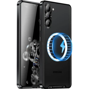 For Samsung Galaxy S23 Telefon Kapağı Tpu Geri + Elektrokaplama Metal Kenar Entegre Lens Koruma Anti-Drop Mat Telefon Kılıfı Desteği Kablosuz Şarj (Yurt Dışından)
