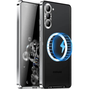 For Samsung Galaxy S23 Için + Anti-Drop Telefon Kapağı Tpu Geri + Elektrokaplatma Metal Kenar Mat Çizilmeye Dayanıklı Telefon Kasası Entegre Lens Koruması (Yurt Dışından)