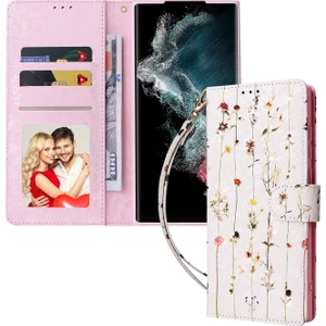 For Samsung Galaxy S23 Için Ultra Lake Pu Deri Telefon Tam Koruma Kılıfı Rfıd Blowıng Flıp Stand Stand Cezet Kapak (Yurt Dışından)