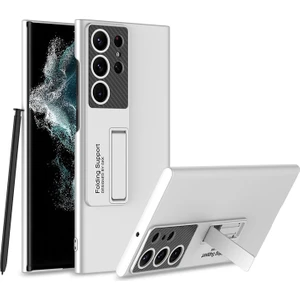 Samsung Galaxy S23 Ultra ile Uyumlu Standlı Sert Plastik Mat Kılıf - AL3566