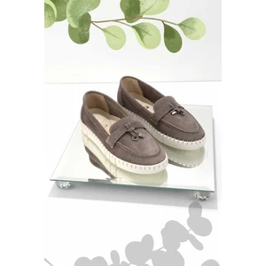 Vizon Süet Leather Kadın Loafer Ayakkabı K01286654002