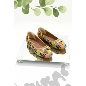 Yeşil Nakışlı  Kadın Loafer Ayakkabı K01641167082