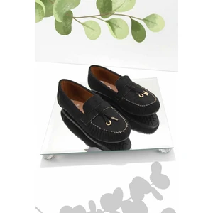 Siyah Süet  Kadın Loafer Ayakkabı K01778166602