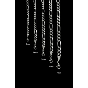 Encili Silver 925 Ayar Gümüş Erkek Figaro Zincir Bileklik