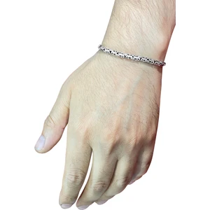Encili Silver 925 Ayar Gümüş Kral Zinciri Oval Bileklik
