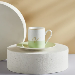 V Harfli Tek Kişilik Porselen Kahve Fincanı 100 ml