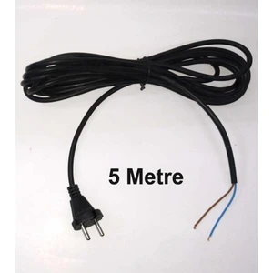 Elektrikli Süpürge Kablosu 5 Metre Uzunluk 2x1.5 Fişli Kordon Kablo Orjinal Bakır Telli Yedek Parça