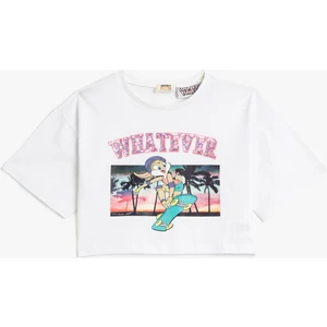 Lola Bunny Tişört Lisanslı Crop Oversize Kısa Kollu Pamuklu