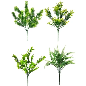 4lüset Yapay Çiçek Fesleğen Şimşir Boston Nane Demeti 5dal Garnitür Aradal Dekoratif Yapay Bitki