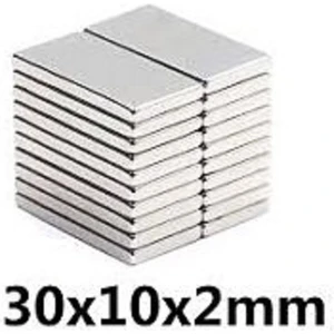 TR Magnet 30 x 10 x 2 mm Boy:30 En:10 Kalınlık 2 mm Köşeli Neodyum Mıknatıs