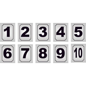 Yüksel 34 Alüminyum Parlak Gold Metal Kapı Masa Dolap Numarası 10'lu Arkası Yapışkanlı