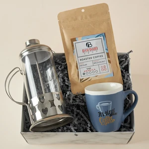 Hediye Sepeti Kahve Sever Arkadaşa French Press Hediyeli Hediye Kutusu