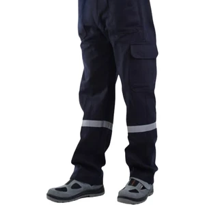 Lacivert İş Elbiseleri 7/7 Gabardin Kışlık Iş Pantolonu Komando Cepli Reflektörlü