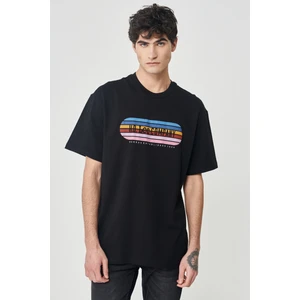 Loose Fit Rahat Kesim %100 Pamuk Bisiklet Yaka Siyah Tişört