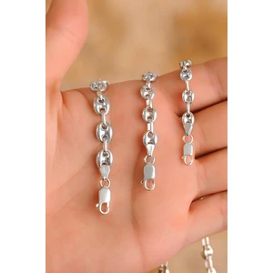 Encili Silver 925 Ayar Gümüş Gemici Model Erkek Zincir Bileklik