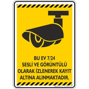 İsg Tabelam Bu Ev 7/24 Güvenlik Kamerası ile İzlenmektedir./v2/25x35cm/Etiket