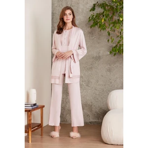 Pierre Cardin Dantelli Penye 3'lü Kadın Pijama Takımı - 2800