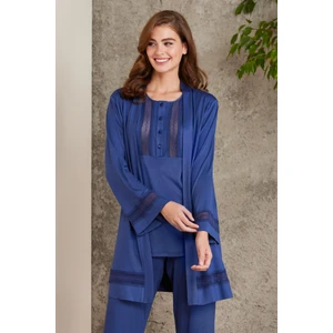 Pierre Cardin Dantelli Penye 3'lü Kadın Pijama Takımı - 2800