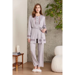 Pierre Cardin Dantelli Penye 3'lü Kadın Pijama Takımı - 2800