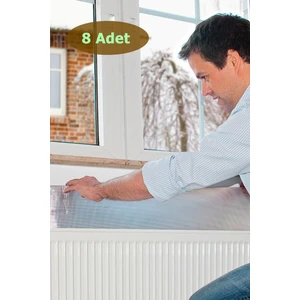 8 Adet Kalorifer Peteği Arkasına Alüminyum Folyo Metalize Plaka Petek Arkalığı Isı Yalıtım Levhası