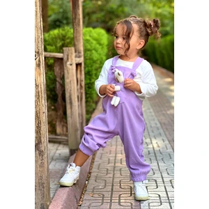 Unisex Boy Çizgi Fitilli Yeşil Teddy Oyuncaklı 2'li Salopet
