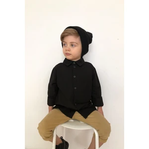 Erkek Çocuk Beyaz Klasik Yumuşak Dokulu Düz Gömlek