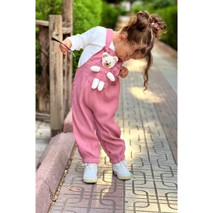 Unisex Boy Çizgi Fitilli Yeşil Teddy Oyuncaklı 2'li Salopet