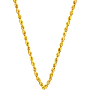 İnce 14 Ayar Burmalı Halat Altın Zincir