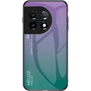 Oneplus 11 5g Gradyan Renkli Telefon Kılıfı Çizelge Önleyici Temperli Cam + Pc Geri Tpu Çerçeve Hibrit Kapak (Yurt Dışından)