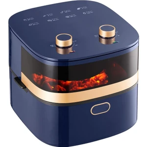 1400W Isı Ayarlı Camlı Fritöz 7l Large Üstten Kapaklı