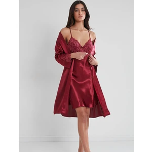 Pierre Cardin 2li Saten Gecelik Sabahlık 4050