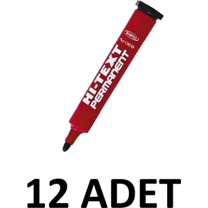 12 Adet  830PB Yuvarlak Uç  Permanent Kalem Koli Kalemi Kırmızı