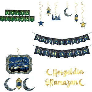 Hayaller Dükkanı Ramazan Süsleri Set Ramazan Bayramı Süsleme Seti 5 Parça
