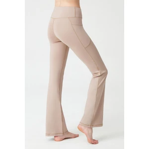 Los Ojos Kadın Bej Yüksek Bel Toparlayıcı Çift Cepli Ispanyol Paça Tayt Bootcut