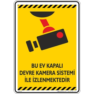 İsg Tabelam Bu Ev 7/24 Güvenlik Kamerası İle İzlenmektedır./V12/25x35cm/Etiket