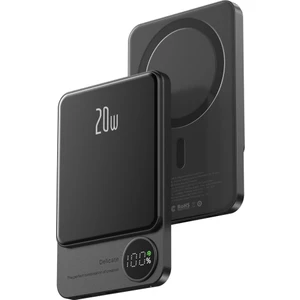 M.TK Moveteck Apple Iphone 11 12 13 14 Pro Max Uyumlu Taşınabilir Mıknatıslı Magsafe Powerbank Kablosuz 10000MAH Slim Dijital Göstergeli Telefon Arkasına Yapışan Magsafe 15W Wireless 20W Hızlı Şarj